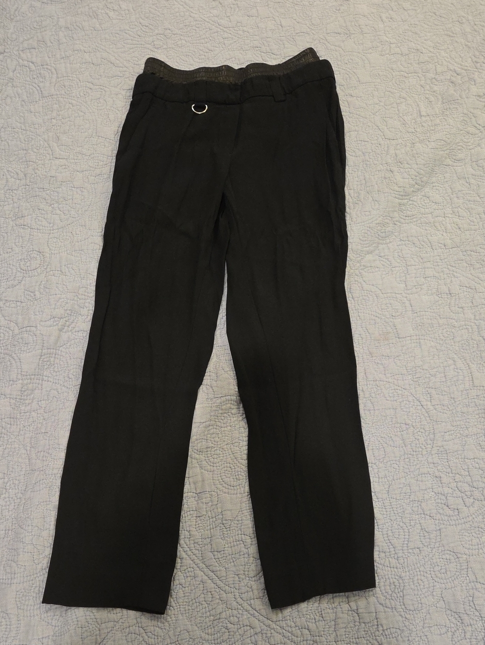 A.L.C. Conway Double Waist Leather Trim Pants - Black - Size 0!